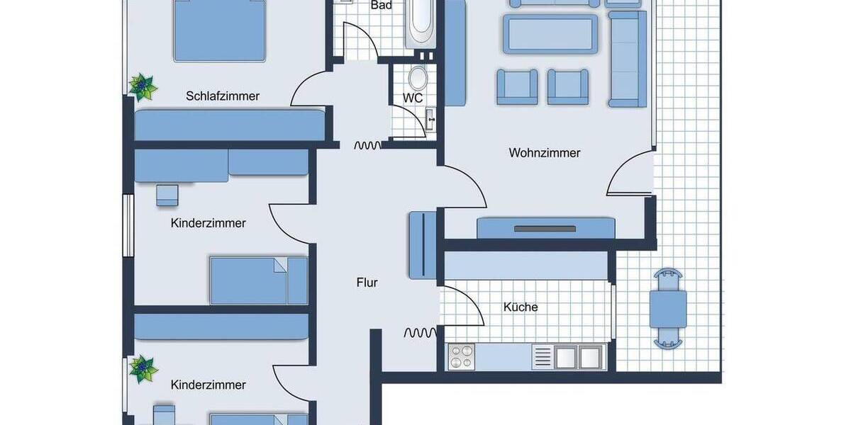 Etagenwohnung Nürnberg Schweinau - 4 Zimmer, 94 m&sup2;, 299.000&euro; | Angebot:26684316