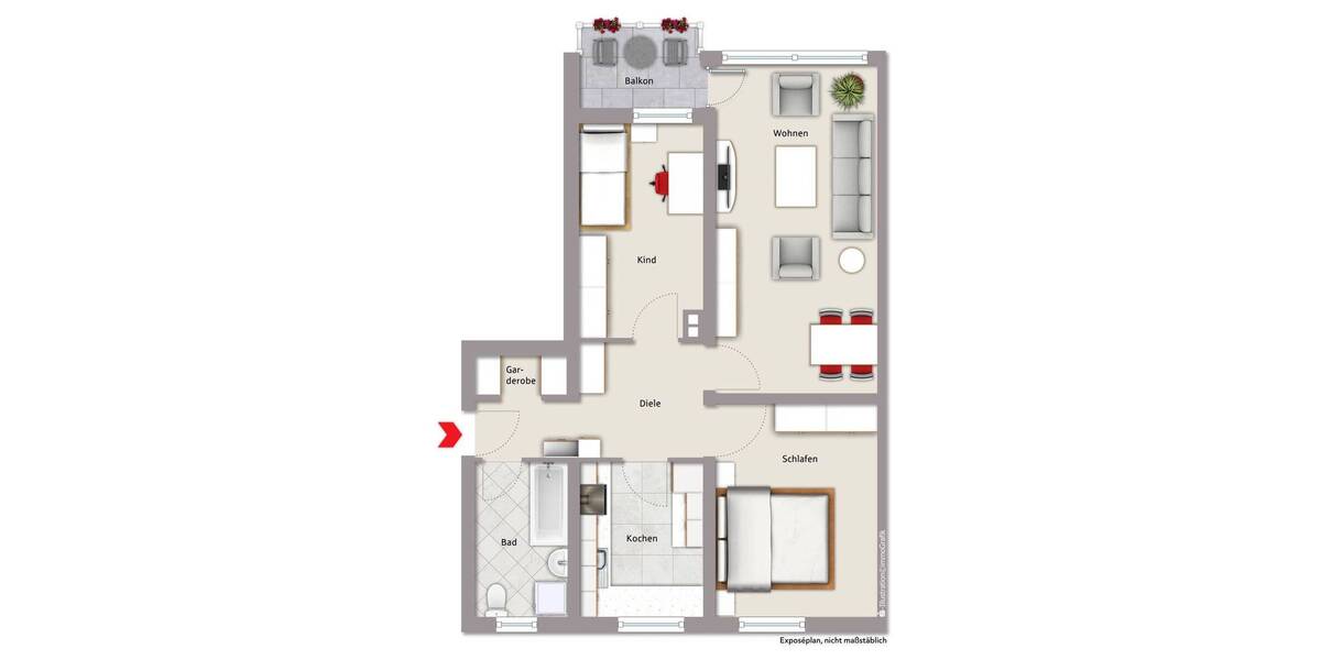 Etagenwohnung Nürnberg Zerzabelshof - 3 Zimmer, 71 m&sup2;, 225.000&euro; | Angebot:26695073