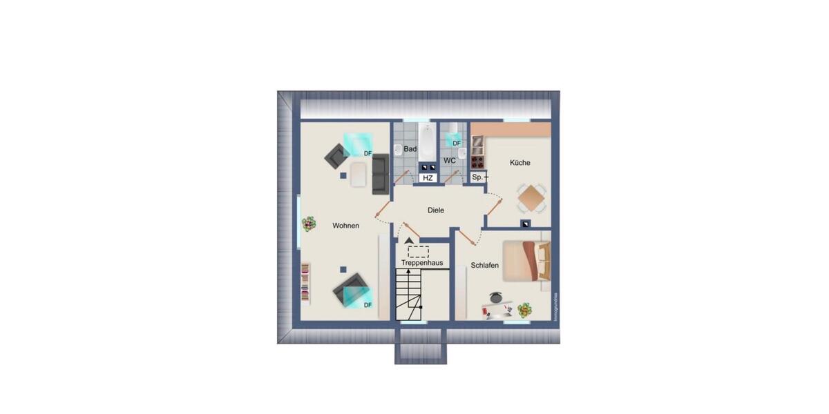 Dachgeschoßwohnung Nürnberg Erlenstegen - 2 Zimmer, 72 m&sup2;, 960&euro; | Angebot:25286793
