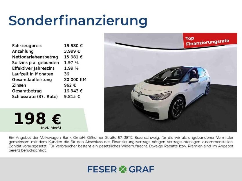 VW ID.3 47.717 km 19.980 € Fürth 90763