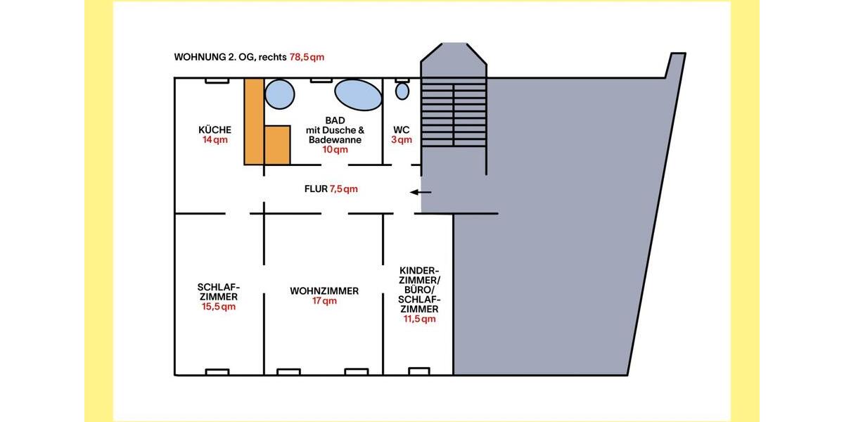 Etagenwohnung Nürnberg Rabus - 3 Zimmer, 79 m&sup2;, 299.000&euro; | Angebot:26512447