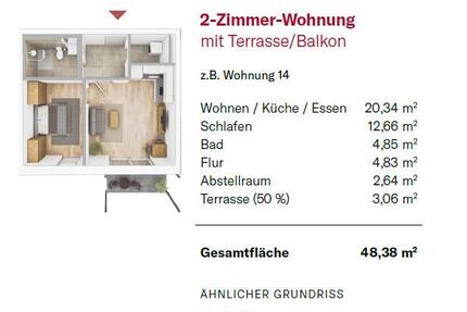 Wohnung Zirndorf - 2 Zimmer, 48 m&sup2;, 820&euro; | Angebot:26096931