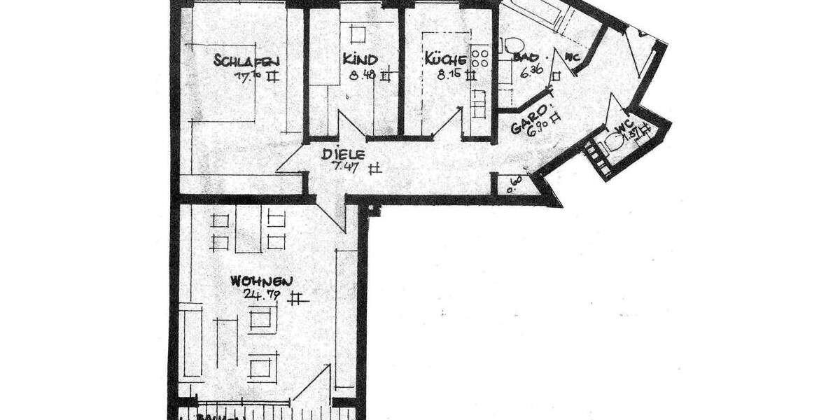 Etagenwohnung Nürnberg Steinbühl - 3 Zimmer, 82 m&sup2;, 299.000&euro; | Angebot:25686649