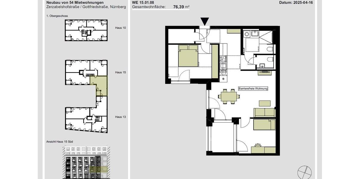 Attraktive 3-Zimmer-Wohnung mit Loggia und Einbauküche 3 zimmer