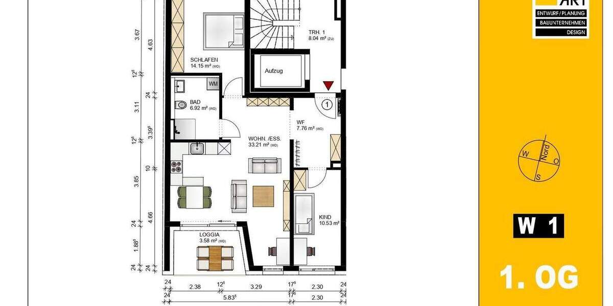 Etagenwohnung Fürth Südstadt - 3 Zimmer, 76 m&sup2;, 499.900&euro; | Angebot:25910779