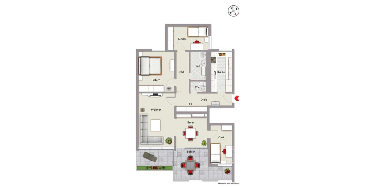 Dachgeschoßwohnung Nürnberg Gaismannshof - 4.5 Zimmer, 127 m&sup2;, 1.650&euro; | Angebot:25306318
