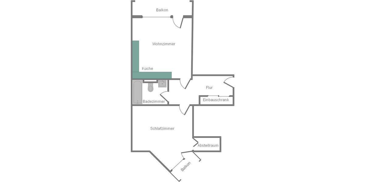 Etagenwohnung Nürnberg Gibitzenhof - 2 Zimmer, 52 m&sup2;, 200.000&euro; | Angebot:26956358