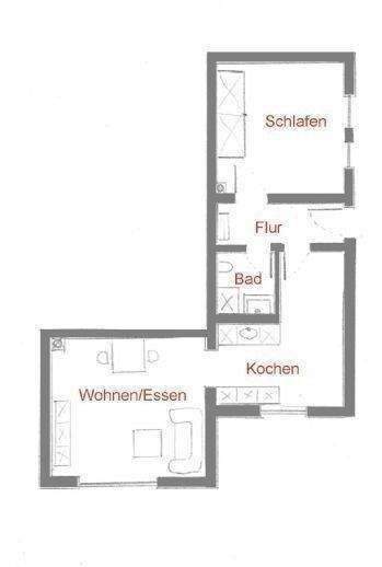 Attraktive 2-Zimmer-SOUTERRAIN-Wohnung mit Einbauküche 2 zimmer