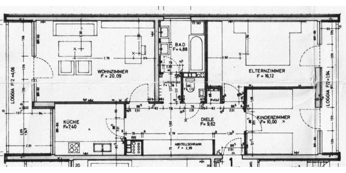 Etagenwohnung Nürnberg Langwasser - 3 Zimmer, 80 m&sup2;, 250.000&euro; | Angebot:25927760